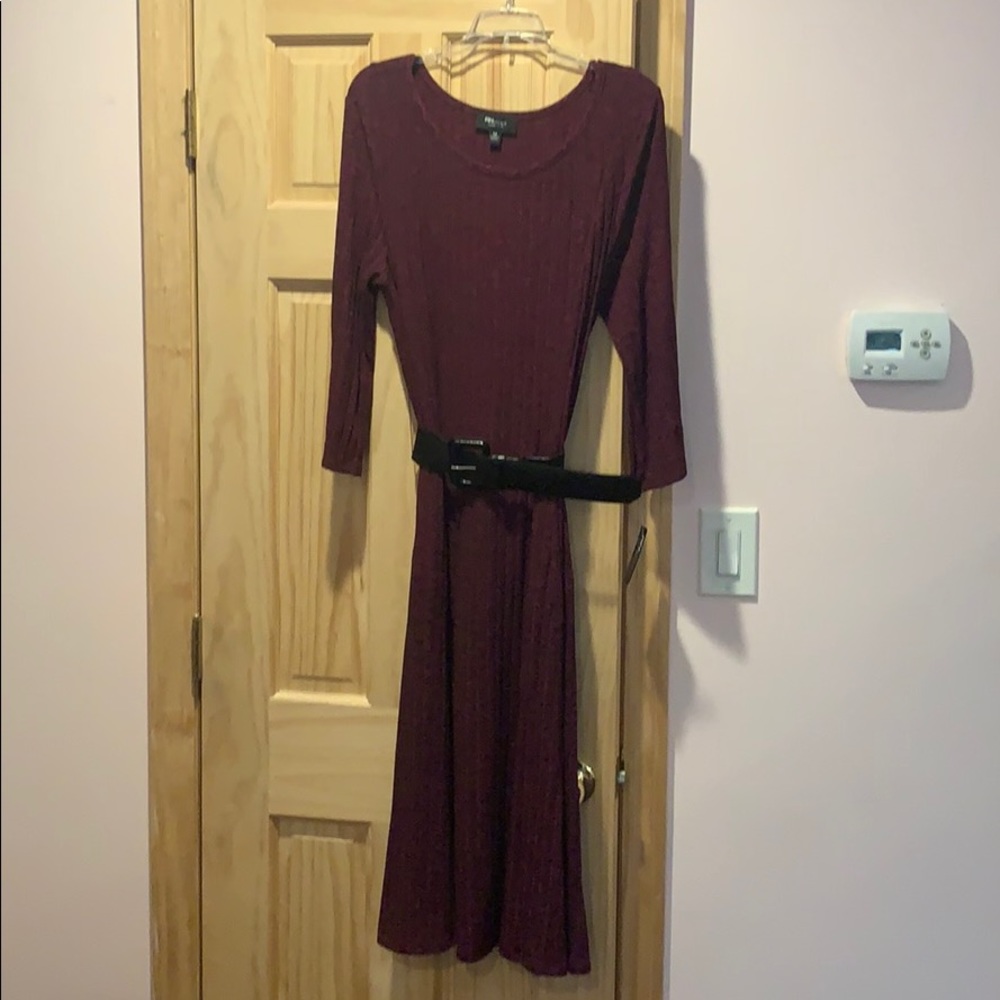RN STUDIO 3 quarter sleeve dress with belt